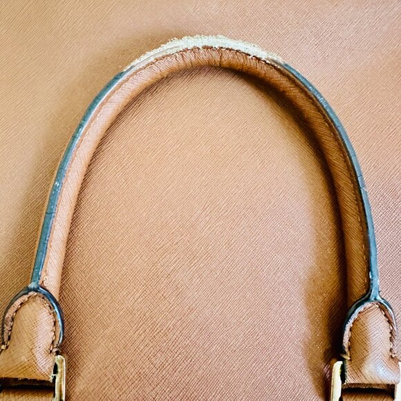 EUC MICHAEL KORS TWO-WAY SELMA CAMEL SAFFIANO LEATHER SATCHEL CROSSBODY BAG - Picture 11 of 16